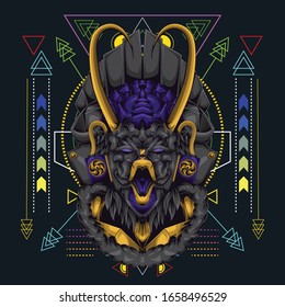 Dark Phoenix Head With Scared Geometry