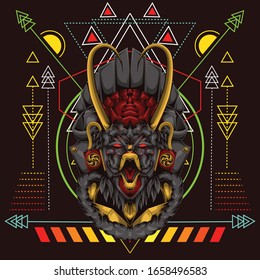 Dark Phoenix Head With Scared Geometry