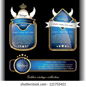 dark piano blue collection of vintage alcohol wine labels