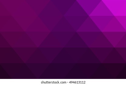 Dark pink abstract mosaic template. Triangular geometric sample with gradient.  The best triangular design for your business.