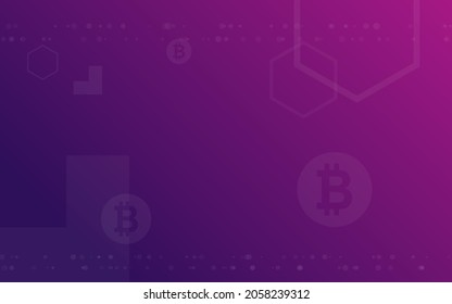 dark pink background, Bitcoin crypto currency illustration vector for page, logo, card, banner, web and printing.