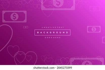 dark pink background, random minimalist currency dollar symbol illustration vector for logo, card, banner, web and printing.