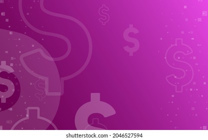 dark pink background, random minimalist currency dollar symbol illustration vector for logo, card, banner, web and printing.