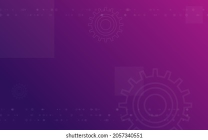 dark pink background, random minimalist techno gear illustration vector for, logo, card, banner, web and printing.
