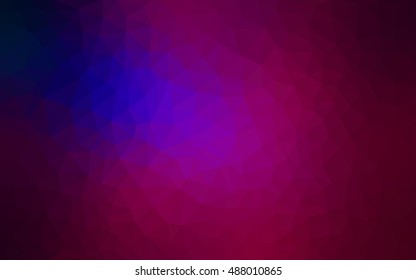 Dark pink, blue abstract polygonal pattern. Geometric illustration in Origami style with gradient.  A completely new template for your business design.