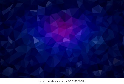 Dark pink, blue abstract polygonal pattern. An elegant bright illustration with gradient. The best triangular design for your business.
