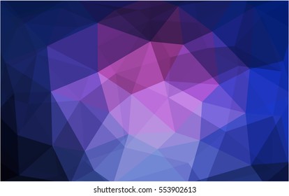 Dark Pink Blue abstract textured polygonal background. Vector blurry triangle design. Pattern can be used for background.