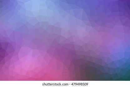 Dark pink, blue blurry triangle pattern. Brand-new colored illustration in blurry style with gradient. The polygonal design can be used for your web site.