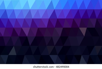 Dark pink, blue blurry triangle pattern. Shining colored illustration in a brand-new style. Triangular pattern for your business design.