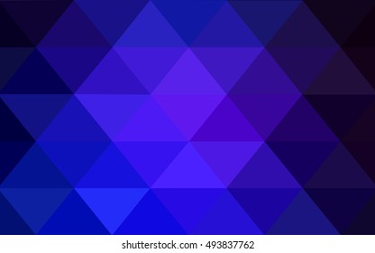 Dark pink, blue blurry triangle background. Shining illustration, which consist of triangles. Brand-new design for your business.