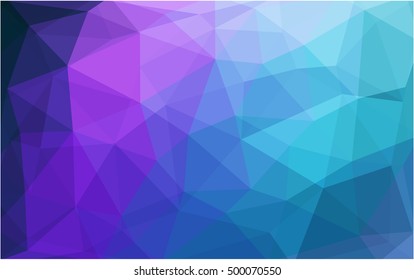 Dark pink, blue blurry triangle pattern. Creative geometric illustration in Origami style with gradient. Brand-new design for your business.