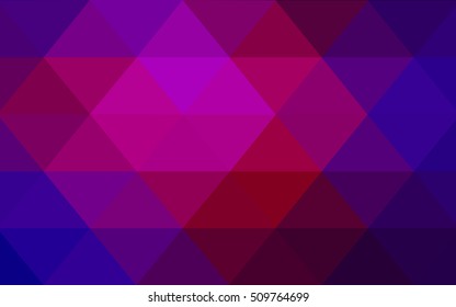 Dark pink, blue blurry triangle template. Triangular geometric sample with gradient.  The best triangular design for your business.