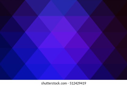 Dark pink, blue blurry triangle pattern. Modern geometrical abstract illustration with gradient. Brand-new design for your business.