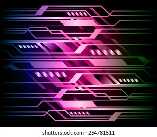 Dark pink blue green Light Abstract Technology background for computer graphic website internet.