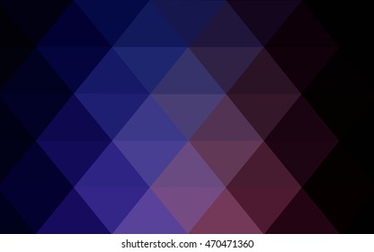 Dark pink, blue low poly template. Glitter abstract illustration with an elegant design. The best triangular design for your business.