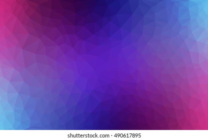 Dark pink, blue low poly pattern. A completely new color illustration in a vague style. The completely new template can be used for your brand book.