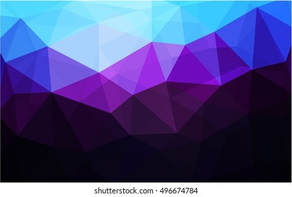 Dark pink, blue low poly background. Colorful abstract illustration with gradient. The elegant pattern can be used as part of a brand book.