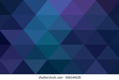 Dark pink, blue low poly pattern. Shining illustration, which consist of triangles. Brand-new design for your business.