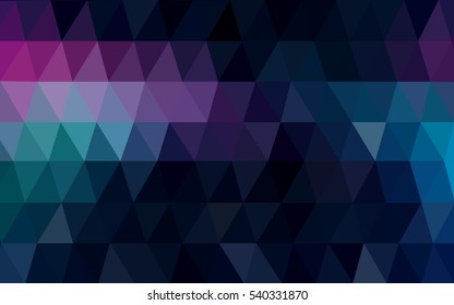 Dark Pink Blue Low poly crystal background. Polygon design pattern. Low poly vector illustration, low polygon background.