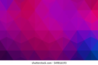 Dark Pink Blue Low poly crystal background. Polygon design pattern. Low poly vector illustration, low polygon background.