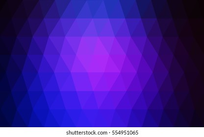 Dark Pink Blue Low poly crystal background. Polygon design pattern. Low poly vector illustration, low polygon background.