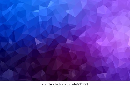 Dark Pink Blue modern geometrical abstract background. Texture, seamless background. Geometric background in Origami style with gradient. 
