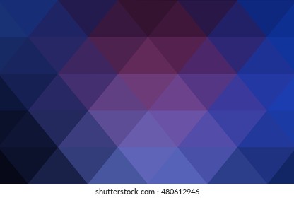 Dark pink, blue polygon abstract pattern. Brand-new colored illustration in blurry style with gradient. The best triangular design for your business.