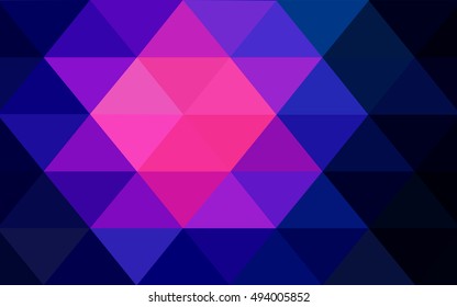 Dark pink, blue polygon abstract template. Creative geometric illustration in Origami style with gradient. The completely new template can be used for your brand book.
