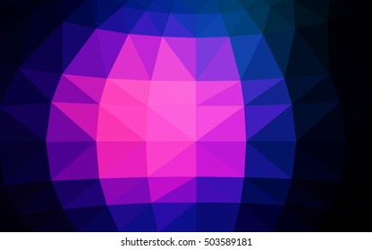 Dark pink, blue polygonal illustration, which consist of triangles. Triangular design for your business. Geometric background in Origami style with gradient.
