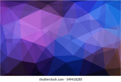 Dark Pink Blue polygonal illustration, which consist of triangles. Triangular pattern for your business design. Geometric background in Origami style with gradient. 