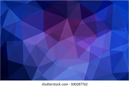 Dark pink, blue polygonal pattern. Modern geometrical abstract illustration with gradient. A new texture for your design.