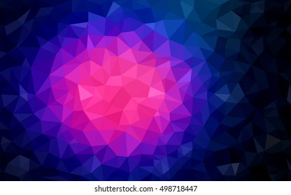 Dark pink, blue polygonal template. Shining colored illustration in a brand-new style. Brand-new style for your business design.