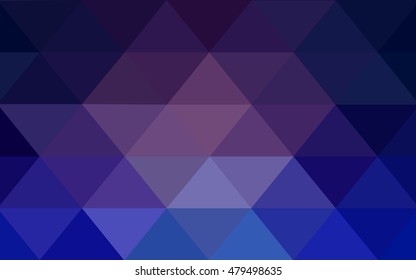 Dark pink, blue shining triangular pattern. Modern geometrical abstract illustration with gradient. The template can be used as a background for cell phones.