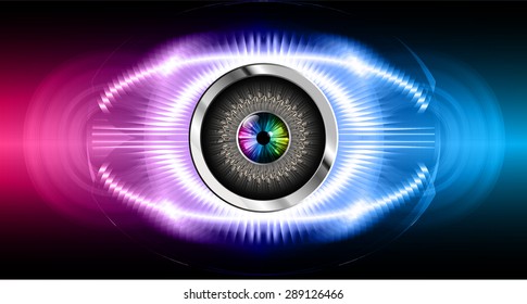 Dark pink blue silver Abstract light lamps background for Technology computer graphic website internet business. Vector illustration.Spot Effect. neon, Spotlights. eye. eyeball. bright. grow