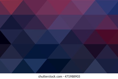 Dark pink, blue triangle mosaic template. Shining illustration, which consist of triangles. Triangular pattern for your business design.