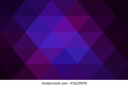 Dark pink, blue triangle mosaic template. Triangular geometric sample with gradient.  A completely new template for your business design.
