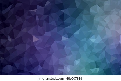 Dark pink, blue triangle mosaic template. Shining illustration, which consist of triangles. The completely new template can be used for your brand book.
