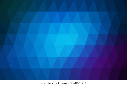 Dark pink, blue triangle mosaic pattern. Shining illustration, which consist of triangles. The polygonal design can be used for your web site.