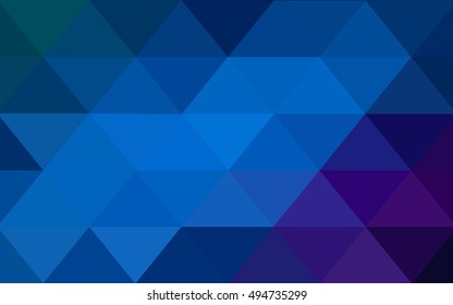 Dark pink, blue triangle mosaic template. Glitter abstract illustration with an elegant design. Triangular pattern for your business design.