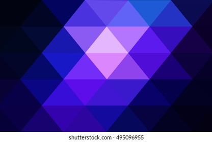 Dark pink, blue triangle mosaic template. A completely new color illustration in a vague style. The textured pattern can be used for background.