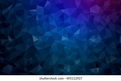 Dark pink, blue triangle mosaic template. Creative geometric illustration in Origami style with gradient. A completely new template for your business design.