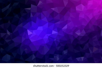 Dark pink, blue triangle mosaic background. An elegant bright illustration with gradient. The template can be used as a background for cell phones.