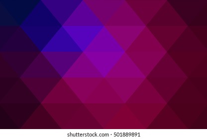 Dark pink, blue triangle mosaic background. An elegant bright illustration with gradient. A completely new template for your business design.