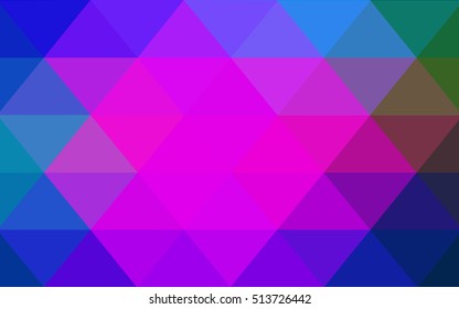 Dark pink, blue triangle mosaic background. Colorful illustration in abstract style with gradient. The elegant pattern can be used as part of a brand book.