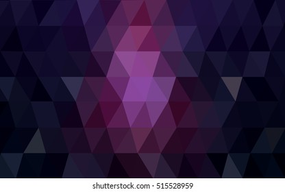 Dark pink, blue triangle mosaic background. An elegant bright illustration with gradient. A completely new template for your business design.