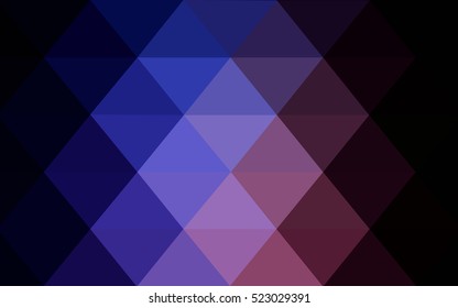 Dark pink, blue triangle mosaic template. Shining illustration, which consist of triangles. The polygonal design can be used for your web site.