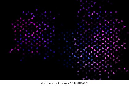 Dark Pink, Blue vector abstract colorful background, which consist of triangles. Pattern with colored triangles on white background.