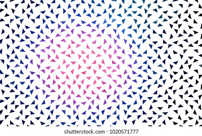 Dark Pink, Blue vector abstract colorful background, which consist of triangles. Pattern with colored triangles on white background.