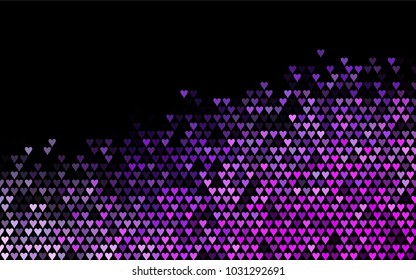 Dark Pink, Blue vector abstract lovely pattern with Hearts on white background. Happy Valentine's Day Greeting Card with small hearts. Stock template for your romantic ad, leaflet, banner.