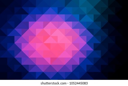 Dark Pink, Blue vector abstract mosaic template. Colorful abstract illustration with gradient. Triangular pattern for your business design.